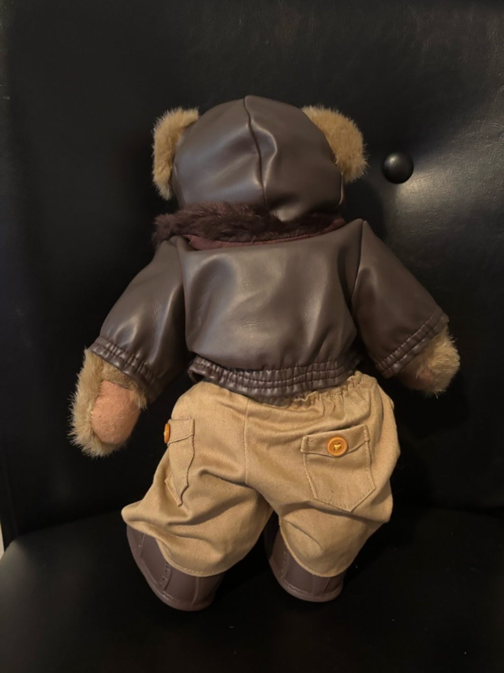 Classic Brown Plush Teddy Bear in Brown Jacket and Tan Pants - Kids Toy - Picture 3 of 3